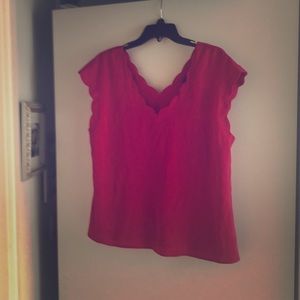 Express brand scalloped edge blouse